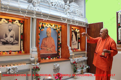 INAUGURATION OF A MEMORIAL OF SWAMIJI IN COLOMBO