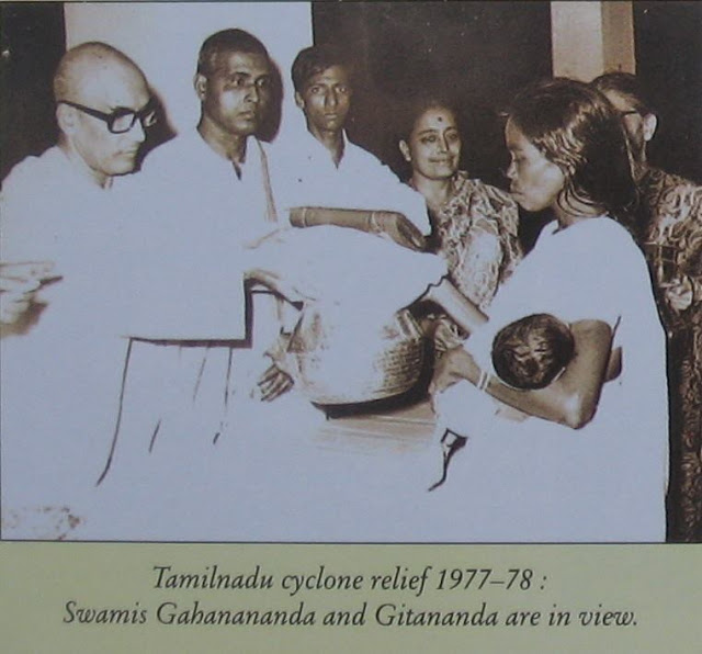 Tamilnadu cyclone relife 1977-78 swami Gahanananda and Swami Gitananda