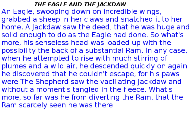 THE EAGLE AND THE JACKDAW THE EAGLE AND THE JACKDAW